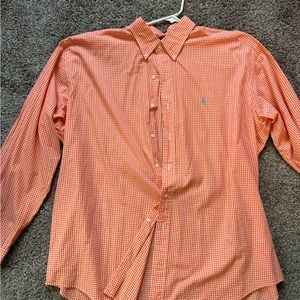 MENS ORANGE&WHITE BUTTON DOWN POLO